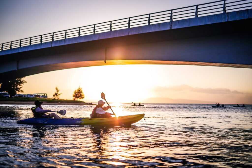 Kayakers Under a Bridge easy date night