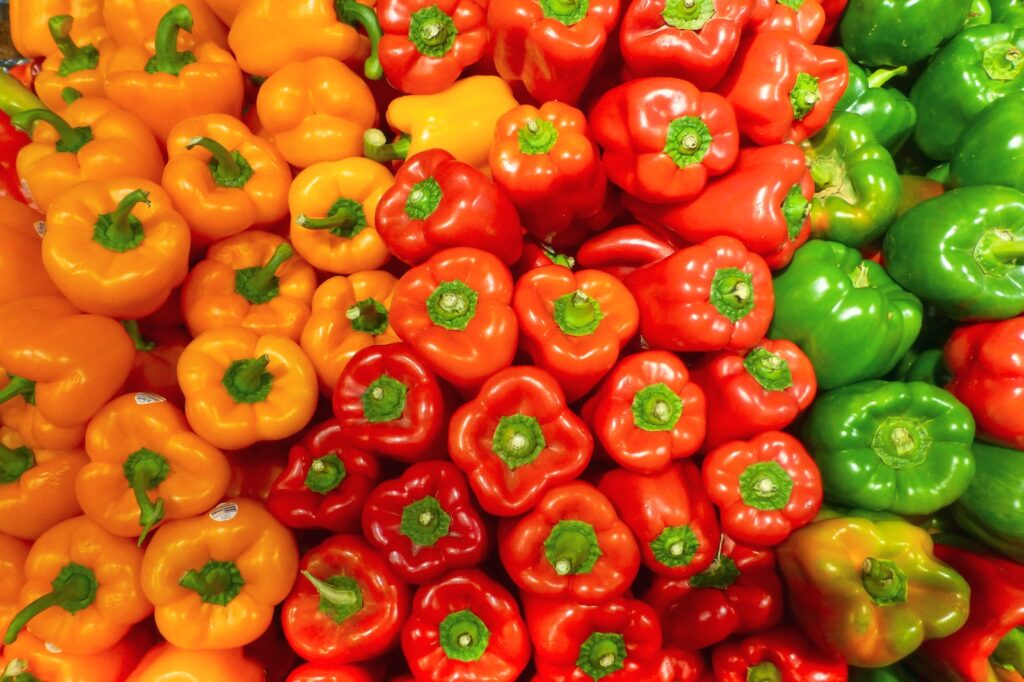 orange bell peppers fruits and vegetables in season by month