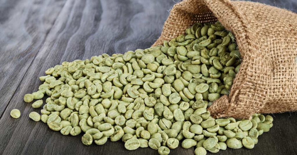 green orgranic coffee beans raw