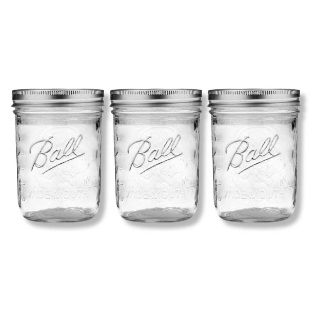 glass food storage mason jars with metal lid
